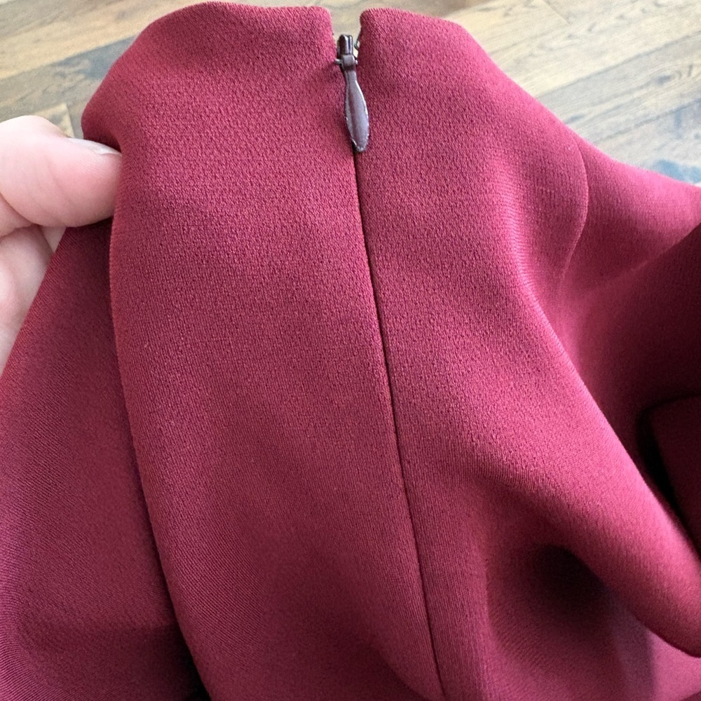 Theory Burgundy Short Sleeve Shift Dress Size 0 USA Made - Picture 7 of 11